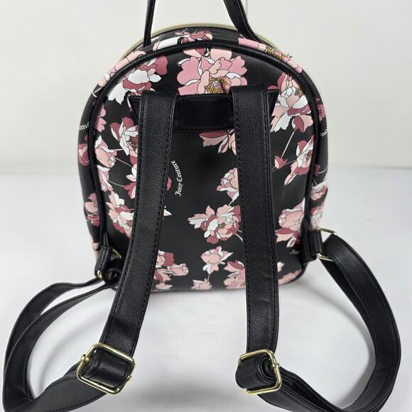JUICY COUTURE Pretty Rose Rosie Floral Pink MINI Backpack Bag Front pouch